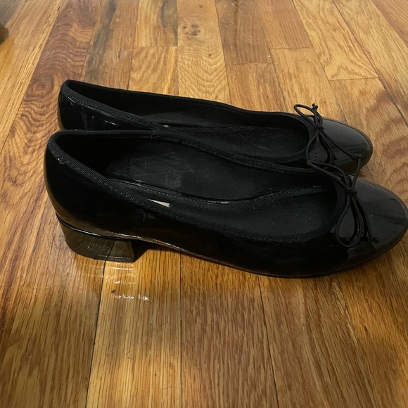 Black Steve Madden low heel flats bow and tie size 9 - Picture 2 of 3
